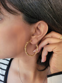 گوشواره حلقه ای زنانه ژوپینگ مدل خاویاری رزگلد رنگ ثابت وضد حساسیت کد E108